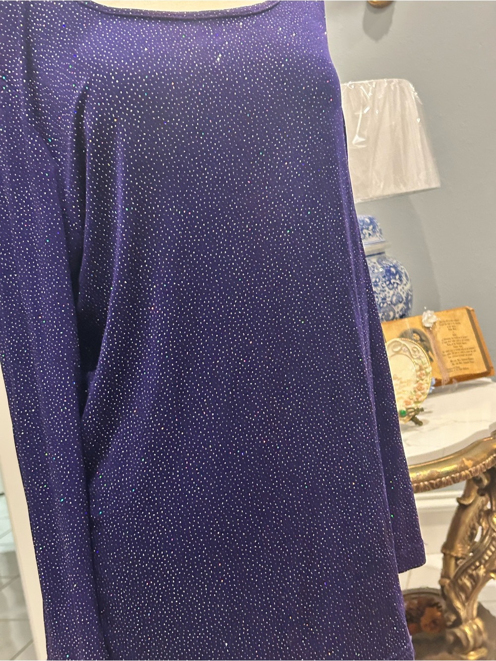 Women's Long Sleeve Sparkle Purple Top